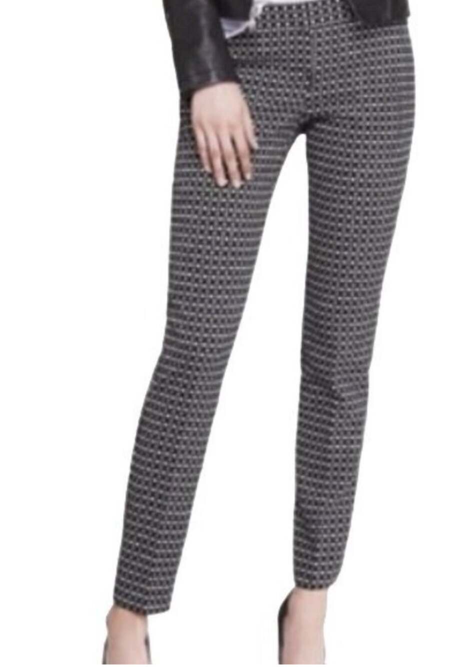 Express columnist 2R black dress pants with white lines straight leg
